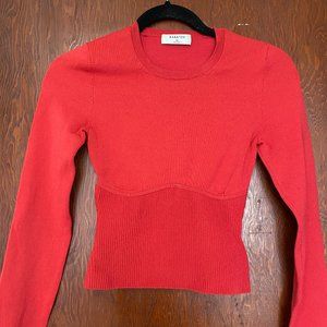 Babaton Red Refinery Sculpt Knit Sweater
